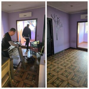 retirada de muebles durante un vaciado de vivienda en sitges